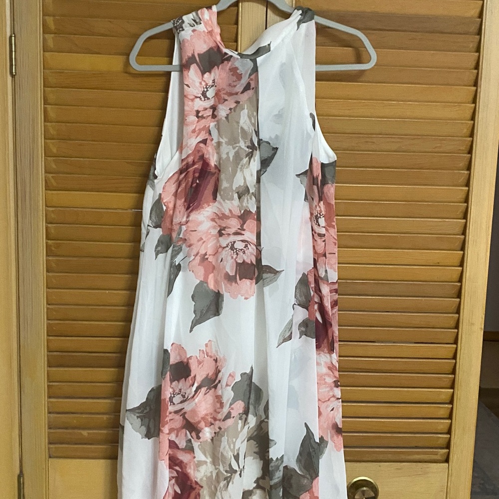 Robbie Bee Floral Midi Dress - Pink and Brown